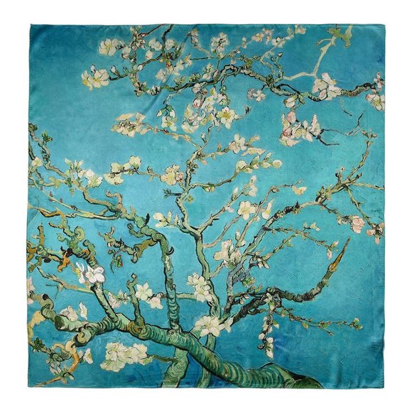 Grace Scarves 100% Silk Scarf, Artists Collection, Van Gogh,  Almond Blossom - Picture 1 of 4